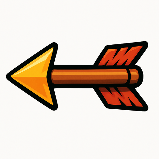 arrow bullet.
In-Game asset.  2d.  High contrast.  No shadows