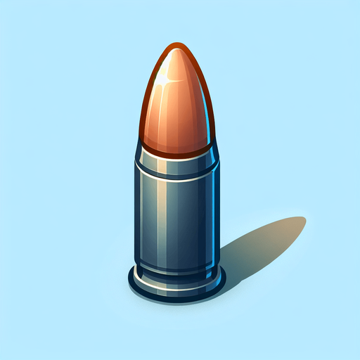 bullet. Single Game Texture. In-Game asset. 2d. Blank background. High contrast. No shadows..
Single Game Texture. In-Game asset. 2d. Blank background. High contrast. No shadows.