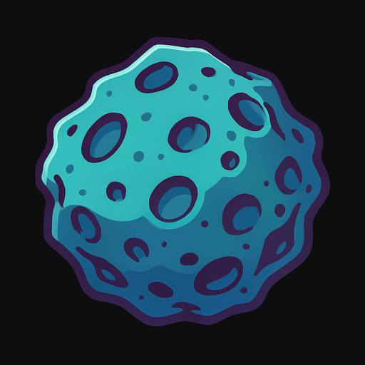 Asteroide.
In-Game asset.  2d.  High contrast.  No shadows