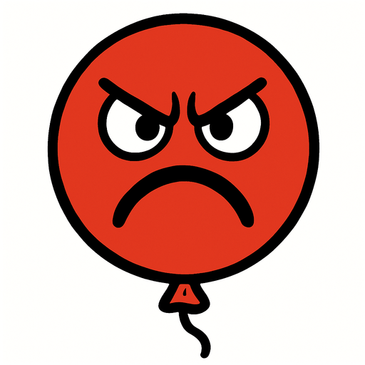 globo con cara enojada.
In-Game asset.  2d.  High contrast.  No shadows