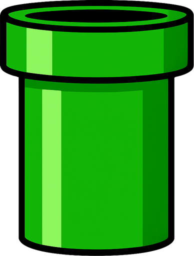 green pipe.
In-Game asset.  2d.  High contrast.  No shadows