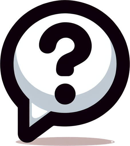 a speech bubbly with a question mark, cartoon Single Game Texture. In-Game asset. 2d. Blank background. High contrast. No shadows.