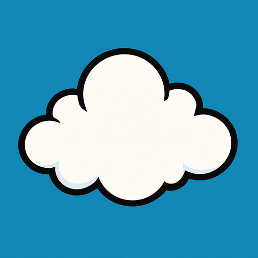 Haz una sola nube carton de color blanco.
In-Game asset.  High contrast.  No shadows