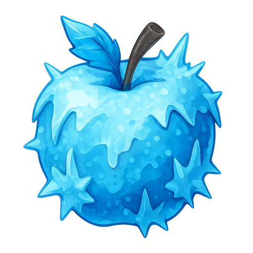 Frozen apple.
Single Game Texture.  In-Game asset.  2d.  Blank background.  High contrast.  No shadows