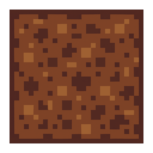 Soil 2d pixilated topdown.
In-Game asset.  2d.  High contrast.  No shadows