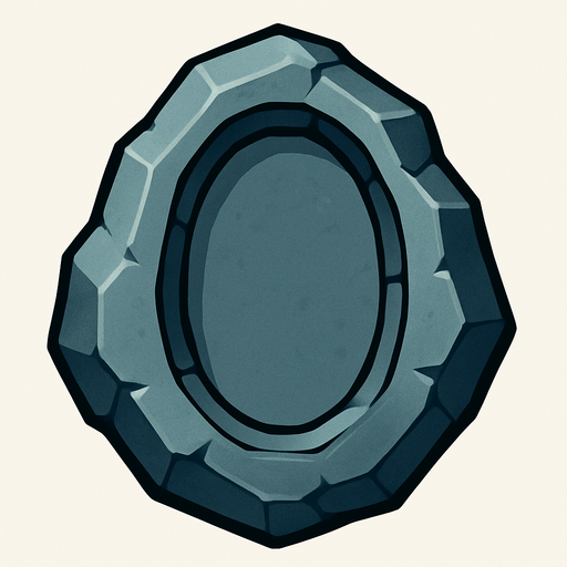 Pierre élémentaire vide.
In-Game asset.  2d.  High contrast.  No shadows