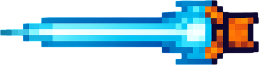Pixel art style, spaceship lazer bullet.
In-Game asset.  2d.  High contrast.  No shadows