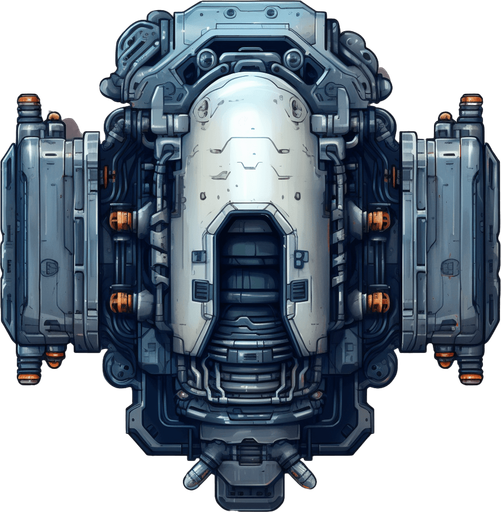 Alien organic tank, seen from above, no perspective.
Single Game Texture. In-Game asset. 2d. Pixelart. White background. Blank background. Low detail. High contrast.