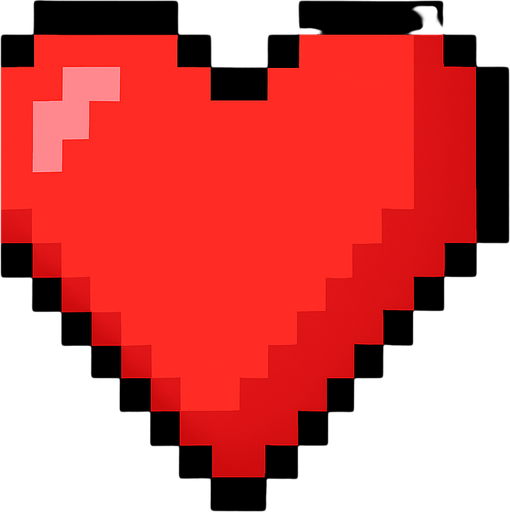pixel art heart.
In-Game asset.  2d.  High contrast.  No shadows