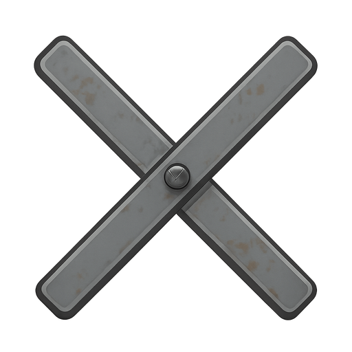 çarpı şeklinde demir. No background. Transparent background. Blank background. No shadows. 2d. In-Game asset. flat