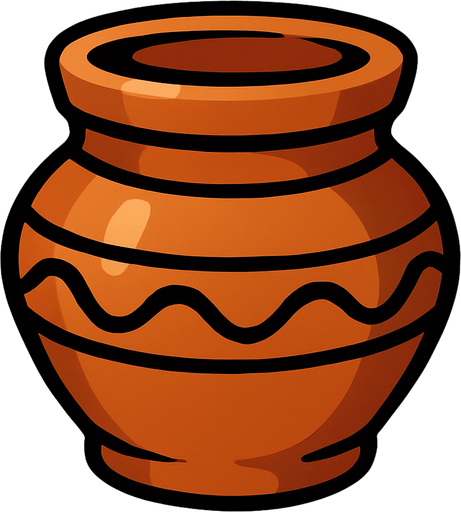 Pot.
In-Game asset.  2d.  High contrast.  No shadows
