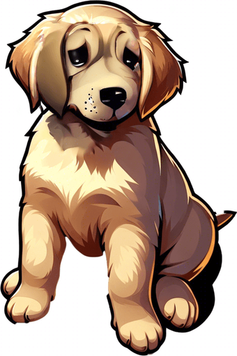 crying puppy. eyes are smaller. crying expression. tears on one eye.