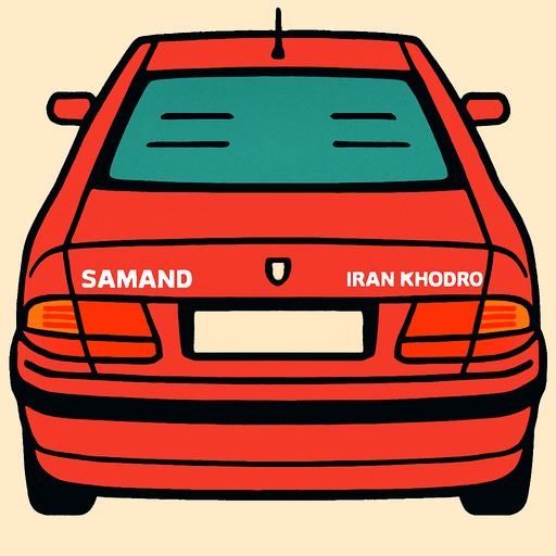 Kirmizi Irankhodro samand arkasi ama yukaridan.
In-Game asset.  2d.  High contrast.  No shadows