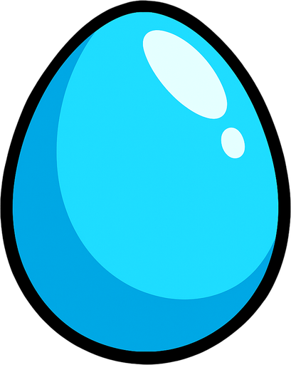 CYAN EGG.
In-Game asset.  2d.  High contrast.  No shadows