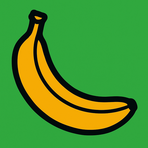 Banana.
2d.  High contrast.  No shadows