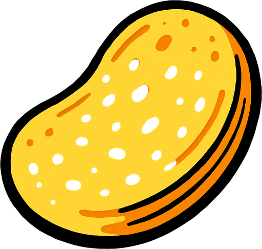 A potato chip.
In-Game asset.  2d.  High contrast.  No shadows