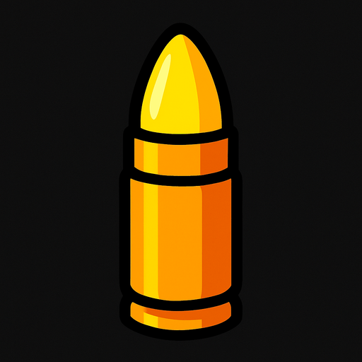 bullet.
In-Game asset.  2d.  High contrast.  No shadows