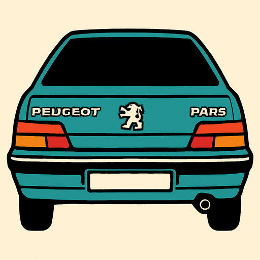 Peugeot pars arkasi ama yukaridan.
In-Game asset.  2d.  High contrast.  No shadows