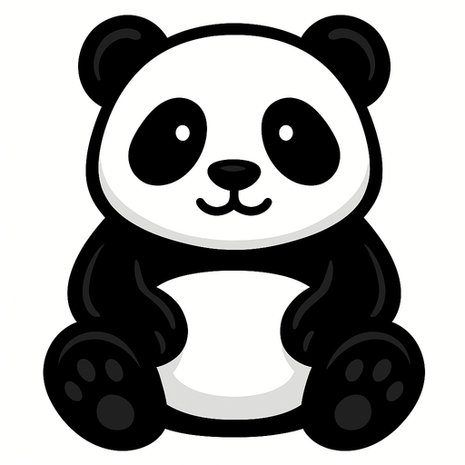 A panda.
In-Game asset.  2d.  High contrast.  No shadows