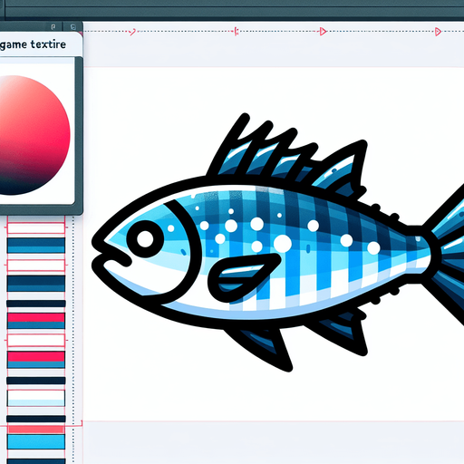 A fish.
Single Game Texture.  In-Game asset.  Blank background.  High contrast.  No shadows