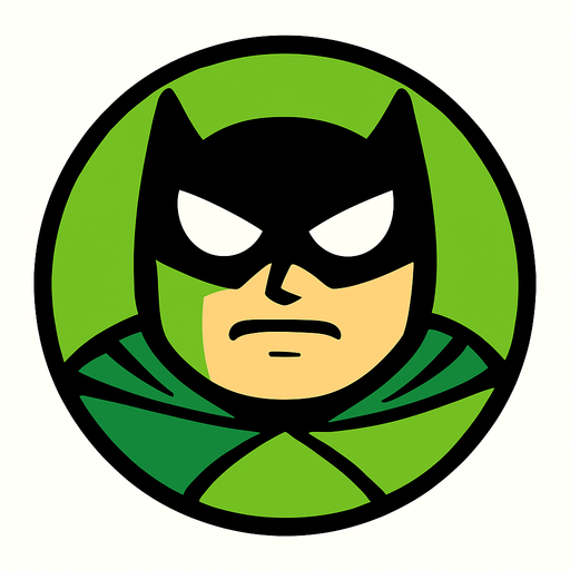 A green super hero ball.
In-Game asset.  High contrast.  No shadows