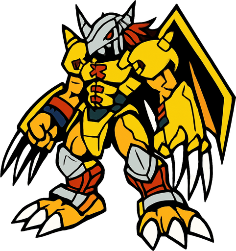 Wargreymon.
In-Game asset.  2d.  High contrast.  No shadows