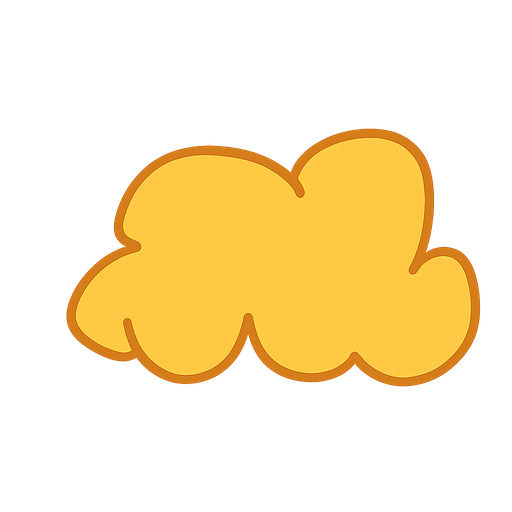 Haz una nube amarilla
. No background. Transparent background. Blank background. No shadows. 2d. In-Game asset. flat