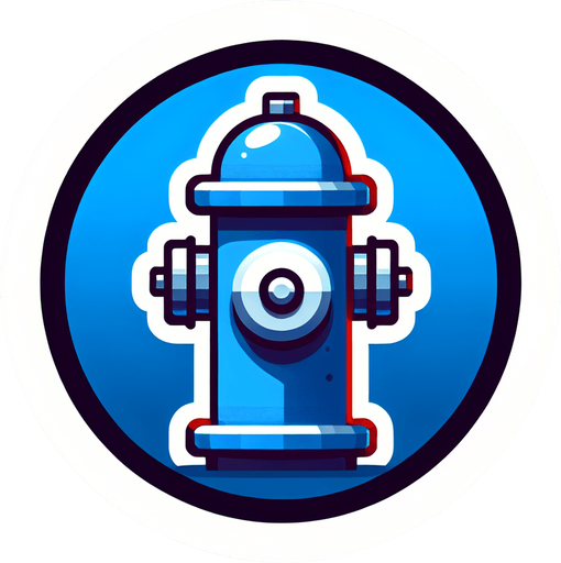 a blue hydrant round icon
Single Game Texture.  In-Game asset.  2d.  High contrast.  No shadows