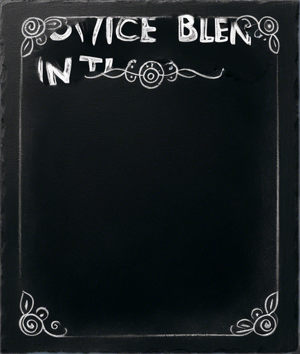 Text "NOVICE BLEND" in chalk, handwritten