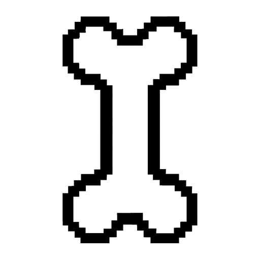 Undertale bone with black outline.
In-Game asset.  2d.  High contrast.  No shadows