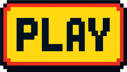 create an simple  retangular play button image writen "play" in it, make it in a 16bit style.
In-Game asset.  2d.  High contrast.  No shadows