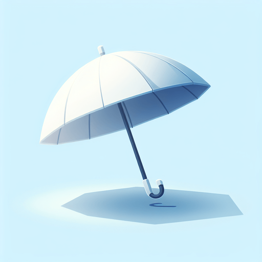 white umbrella.
Single Game Texture. In-Game asset. 2d. Blank background. High contrast. No shadows.