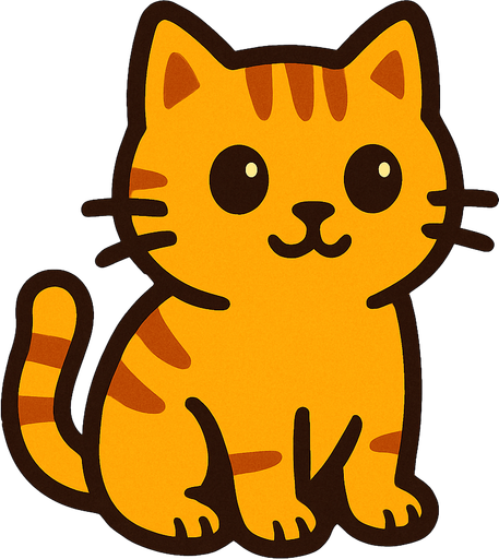 sarı kedi.
In-Game asset.  2d.  High contrast.  No shadows