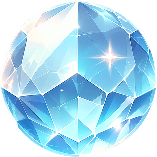 Crystal 🔮.
Single Game Texture. In-Game asset. 2d. Blank background. High contrast. No shadows.