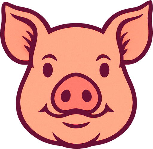 A pig's face.
High contrast.  No shadows