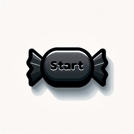 caramella con scritta start.
Single Game Texture. In-Game asset. 2d. Blank background. High contrast. No shadows.