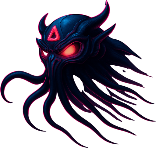 Suspended midair, flying fast, tentacles behind, fully in frame no edges cut off