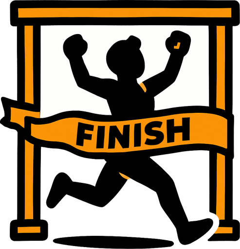 running finish line.
In-Game asset.  2d.  High contrast.  No shadows