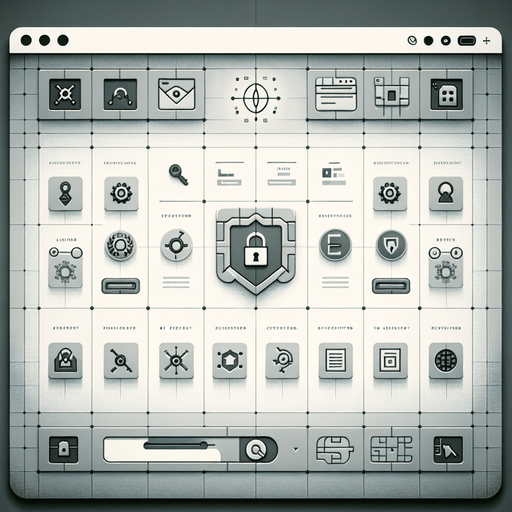 A clean and functional browser UI displaying an illegal hacking website. The page uses a light, minimalist theme with a subtle grey and white color palette to mimic a legitimate site. The main content area features a grid layout of discreetly labeled icons, each representing hacking tools, scripts, or encrypted data for sale, blending in as if it were a professional tech page.

In the top-left corner, a small visual cue, such as an encrypted symbol or a faintly styled link, hints at the site's true purpose without drawing too much attention. The interface is designed to look deceptively ordinary, with clean lines, clear fonts, and minimal decorative elements, giving the appearance of a legitimate web application while concealing its illicit nature.
Single Game Texture. In-Game asset. 2d. Blank background. High contrast. No shadows.