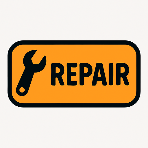 2d simple repair button.
In-Game asset.  2d.  High contrast.  No shadows