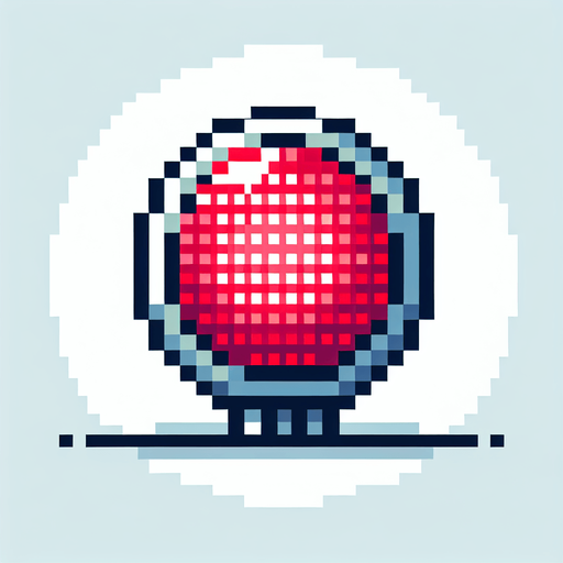 8-bit pixelated red round LED circle.
Single Game Texture. In-Game asset. 2d. Blank background. High contrast. No shadows.