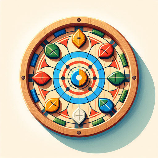 like a carrom.
Single Game Texture. In-Game asset. 2d. Blank background. High contrast. No shadows.