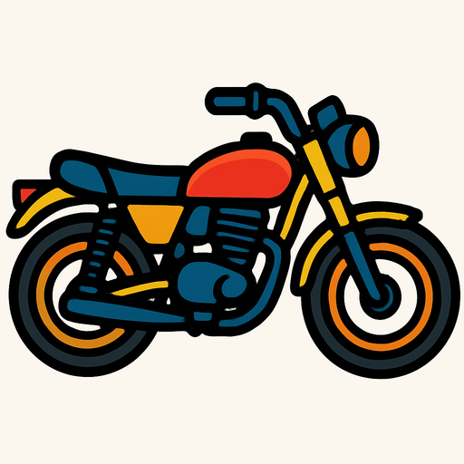motorcycle.
In-Game asset.  2d.  High contrast.  No shadows