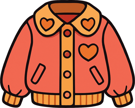 cute designer jacket top view..
In-Game asset.  2d.  High contrast.  No shadows