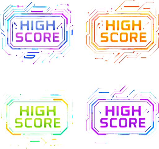 'High Score' buttons. cyberpunk. abstract. Futuer. different colors. HD colors