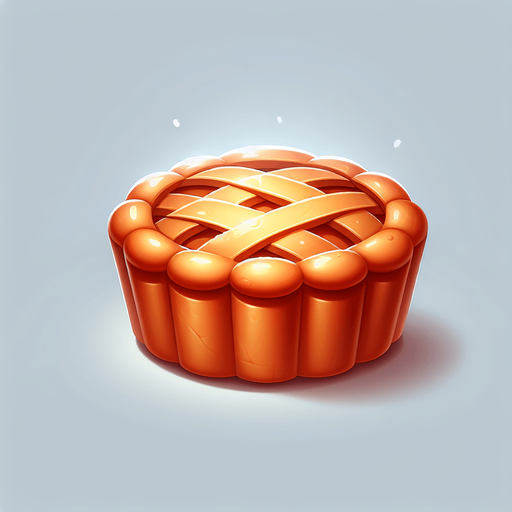une patisserie (gâteau) simple.
Single Game Texture.  In-Game asset.  2d.  Blank background.  High contrast.  No shadows