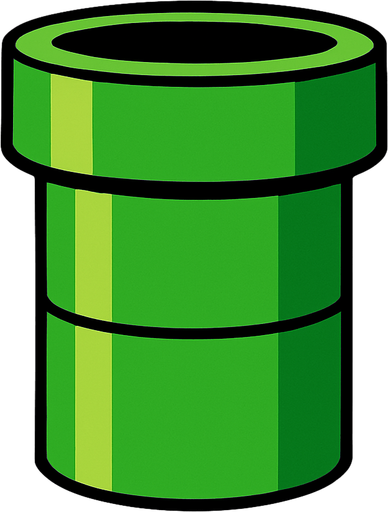 mario pipe.
In-Game asset.  2d.  High contrast.  No shadows