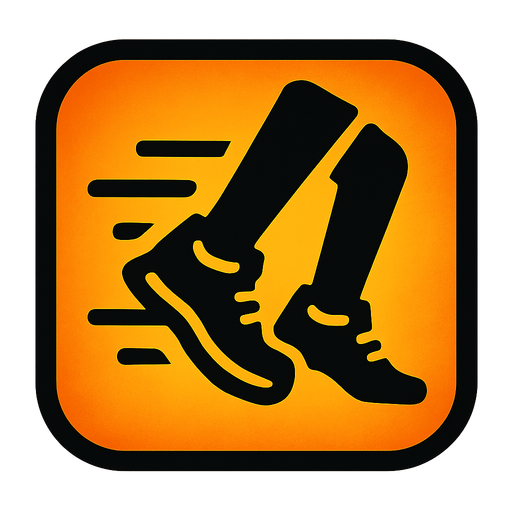 Running feet icon.
In-Game asset.  2d.  High contrast.  No shadows