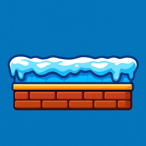icy tower advanced level platform.
In-Game asset.  2d.  High contrast.  No shadows