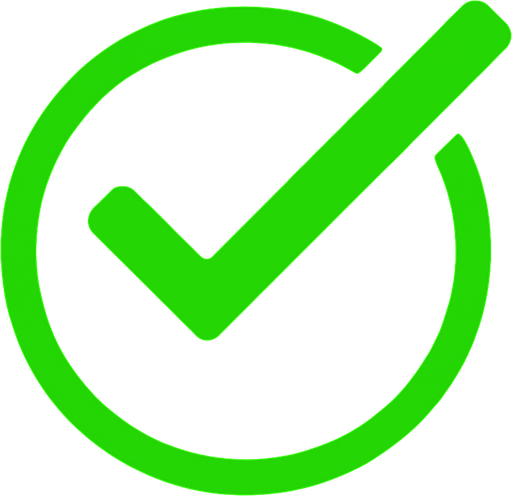 Yeşil onay tik.
In-Game asset.  High contrast.  No shadows